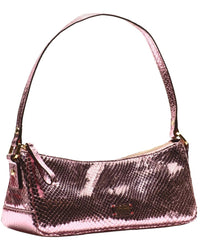 Frances Valentine Frances Valentine Mia Metallic Snake-Embossed Leather Shoulder Bag