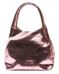 Frances Valentine Frances Valentine Teeny Sweet Pea Metallic Snake-Embossed Leather Tote