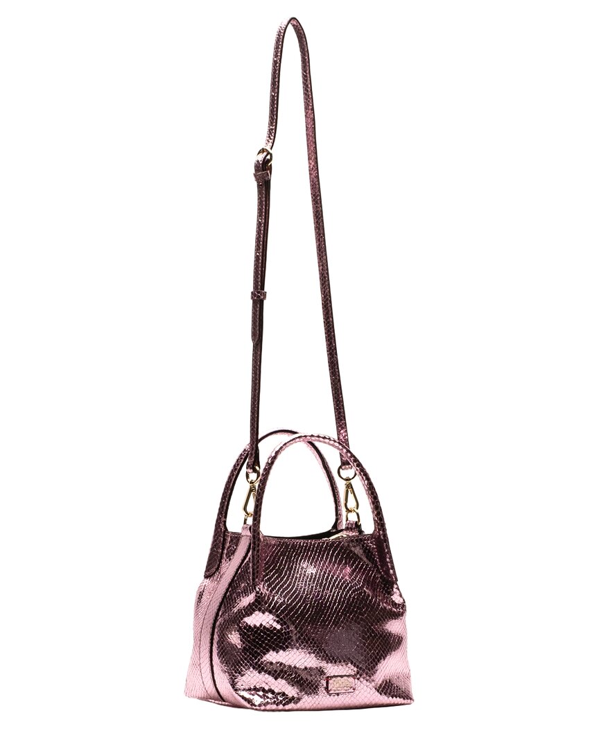 Frances Valentine Frances Valentine Teeny Sweet Pea Metallic Snake-Embossed Leather Tote