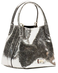 Frances Valentine Frances Valentine Teeny Sweet Pea Metallic Snake-Embossed Leather Tote
