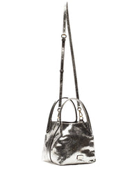 Frances Valentine Frances Valentine Teeny Sweet Pea Metallic Snake-Embossed Leather Tote
