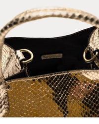 Frances Valentine Frances Valentine Teeny Sweet Pea Metallic Snake-Embossed Leather Tote