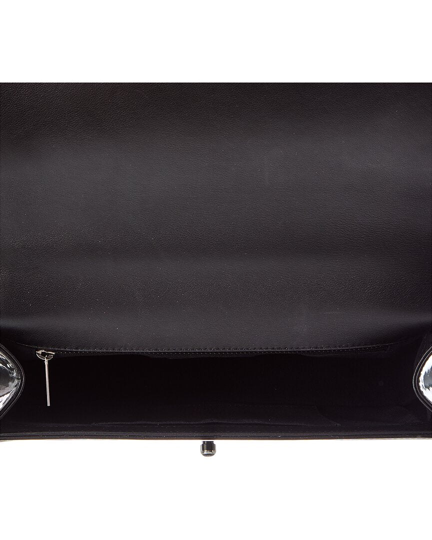 Chanel Chanel Black Quilted Patent Leather New Medium Plexiglass Boy Flap (Authentic