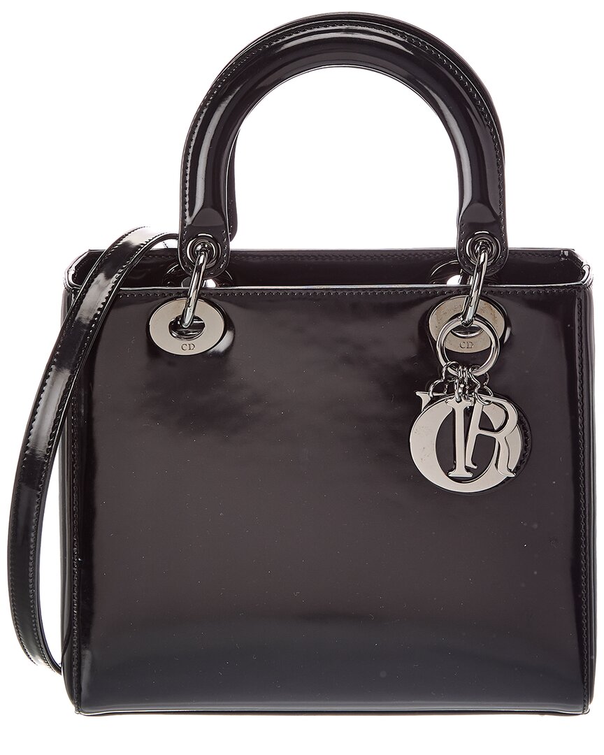 Dior Dior Black Leather Lady Dior Medium (Authentic Pre-Loved)
