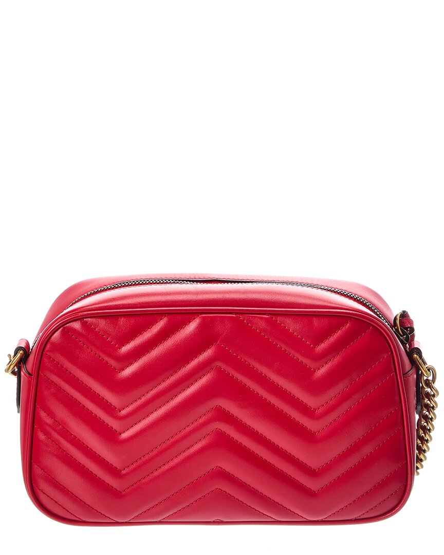 Gucci Gucci Red Matelasse Chevron Mini Gg Marmont Camera Bag (Authentic Pre-Loved)