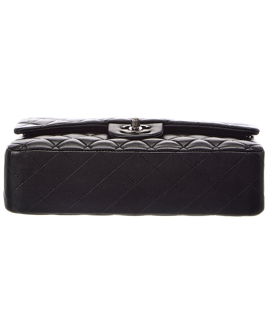 Chanel Chanel Black Quilted Leather Medium Double Flap (Authentic Pre-Loved)