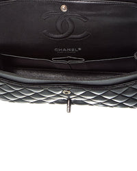 Chanel Chanel Black Quilted Leather Medium Double Flap (Authentic Pre-Loved)