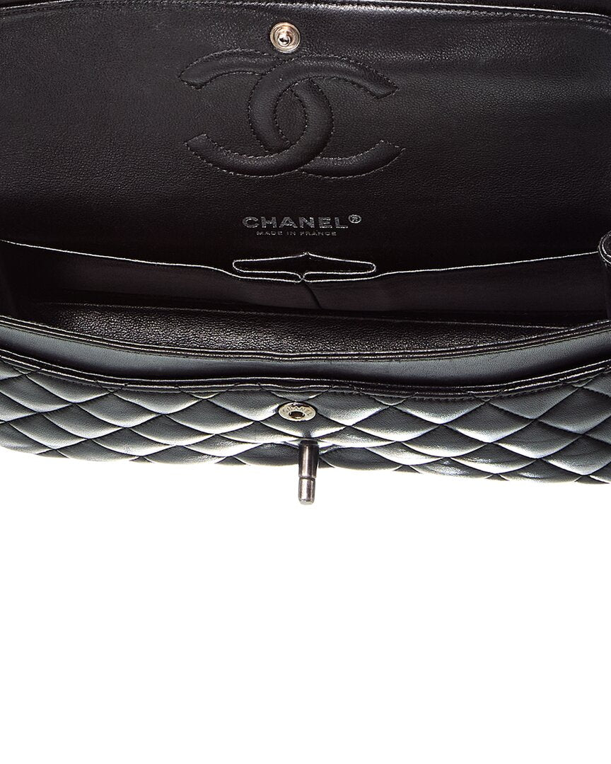 Chanel Chanel Black Quilted Leather Medium Double Flap (Authentic Pre-Loved)