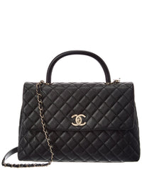 Chanel Chanel Black Quilted Leather Coco Handle Shoulder Bag (Authentic Pre-Loved)