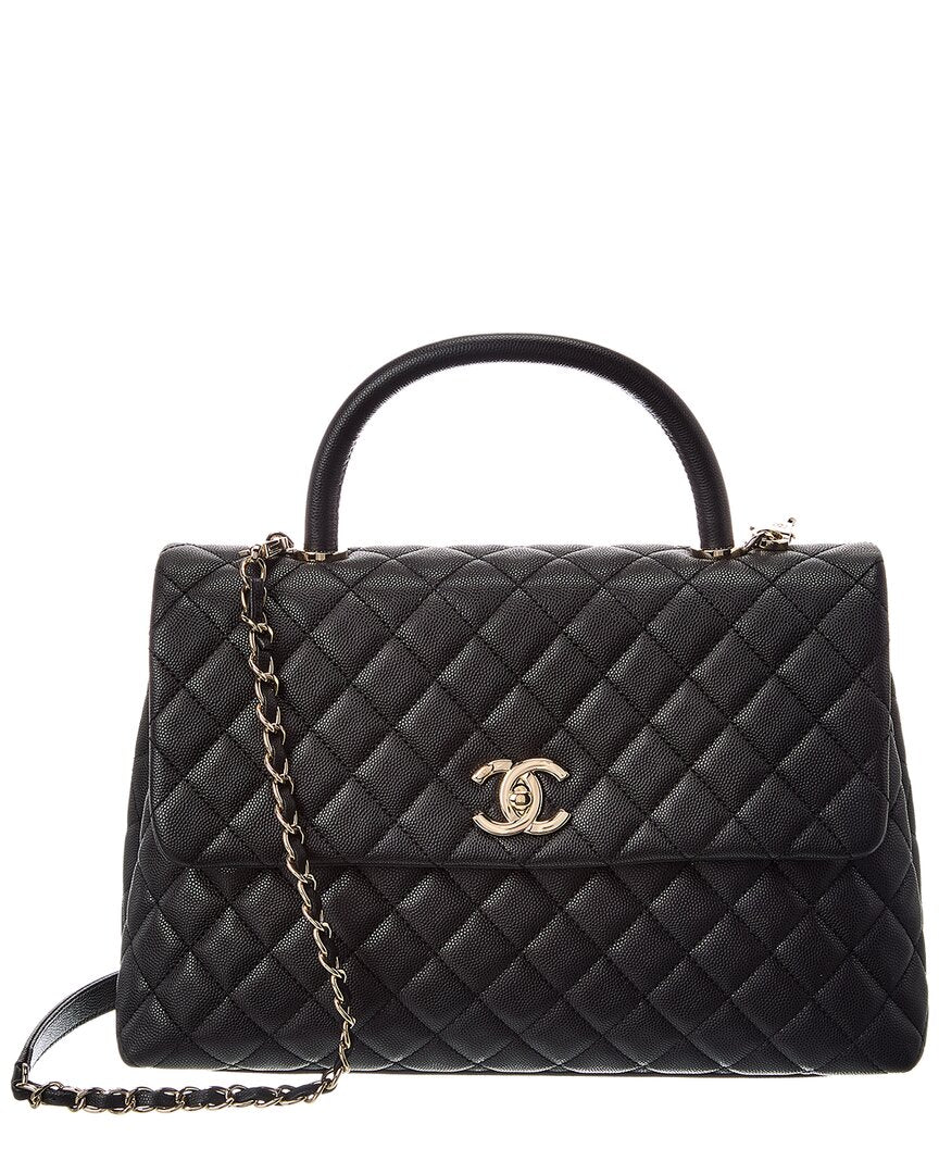 Chanel Chanel Black Quilted Leather Coco Handle Shoulder Bag (Authentic Pre-Loved)
