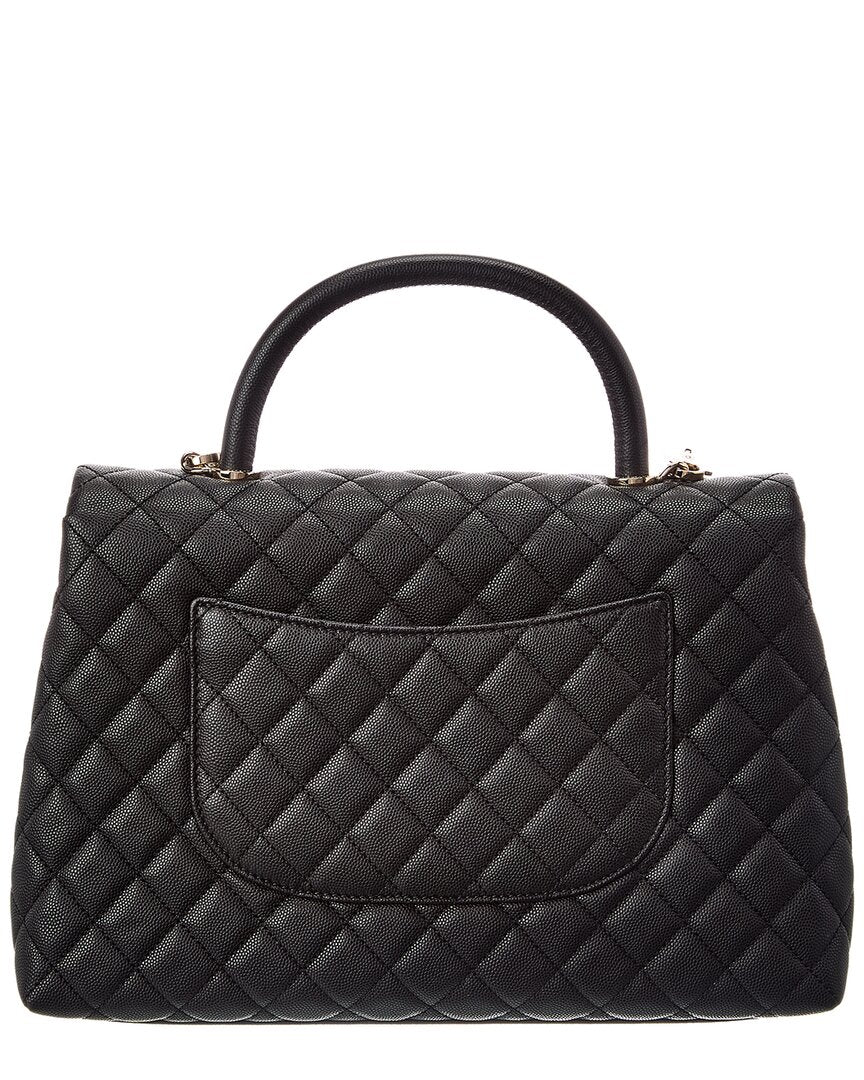 Chanel Chanel Black Quilted Leather Coco Handle Shoulder Bag (Authentic Pre-Loved)