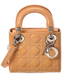 Dior Dior Neutral Leather Cannage Mini Lady Dior (Authentic Pre-Loved)