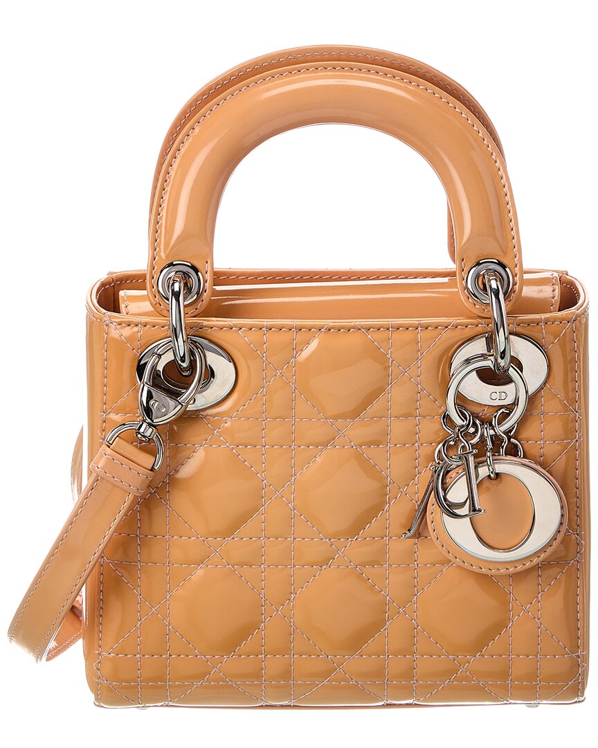 Dior Dior Neutral Leather Cannage Mini Lady Dior (Authentic Pre-Loved)