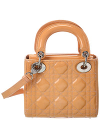 Dior Dior Neutral Leather Cannage Mini Lady Dior (Authentic Pre-Loved)