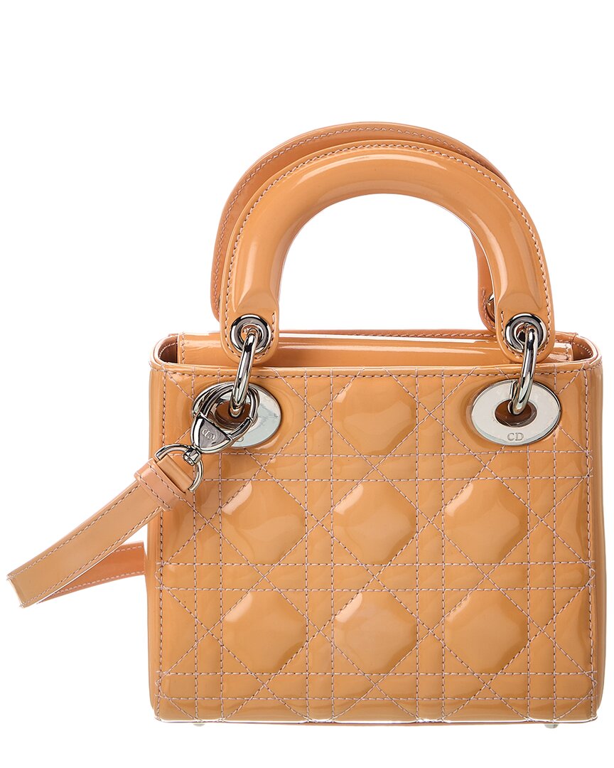 Dior Dior Neutral Leather Cannage Mini Lady Dior (Authentic Pre-Loved)