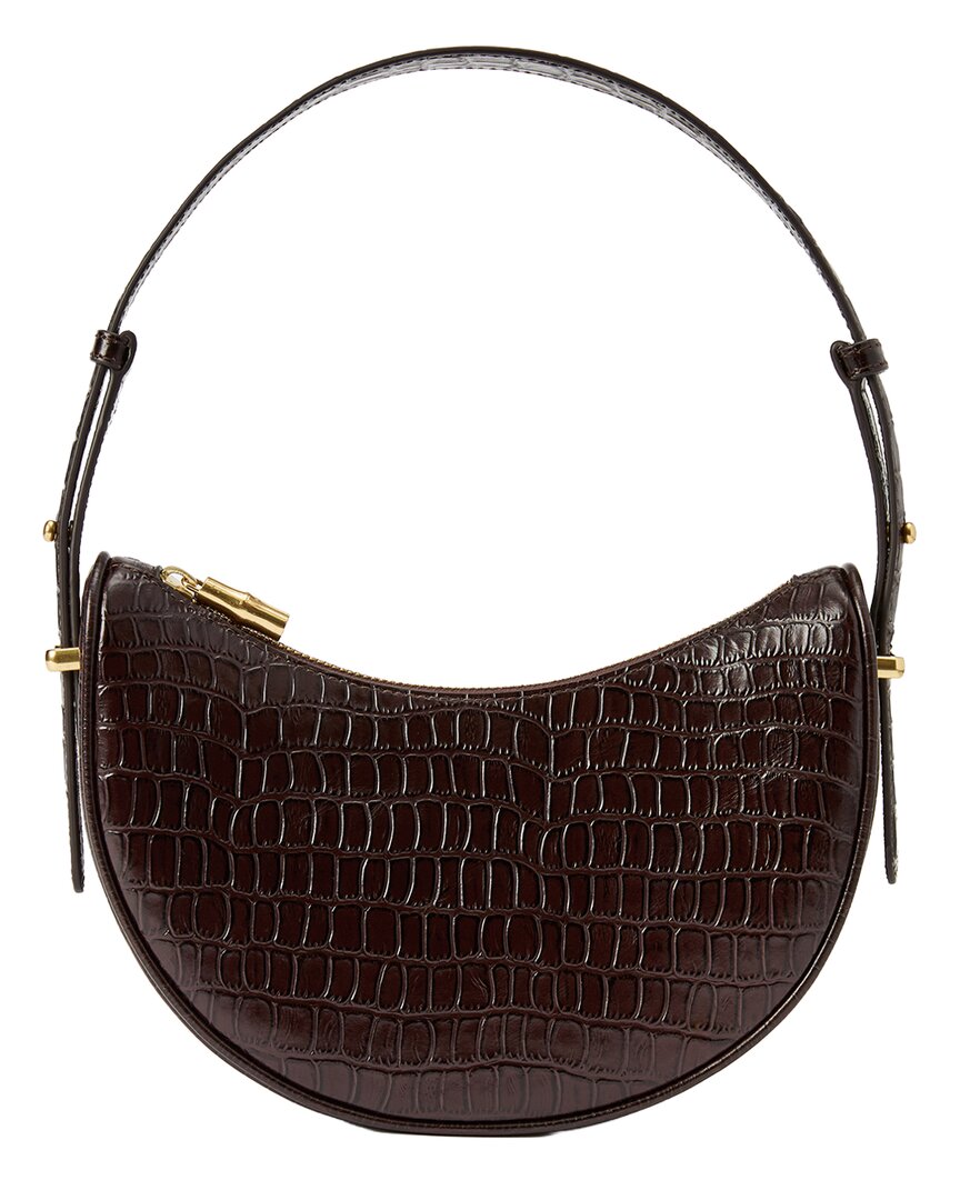 J.McLaughlin J.Mclaughlin Mezzaluna Croc-Embossed Leather Handbag
