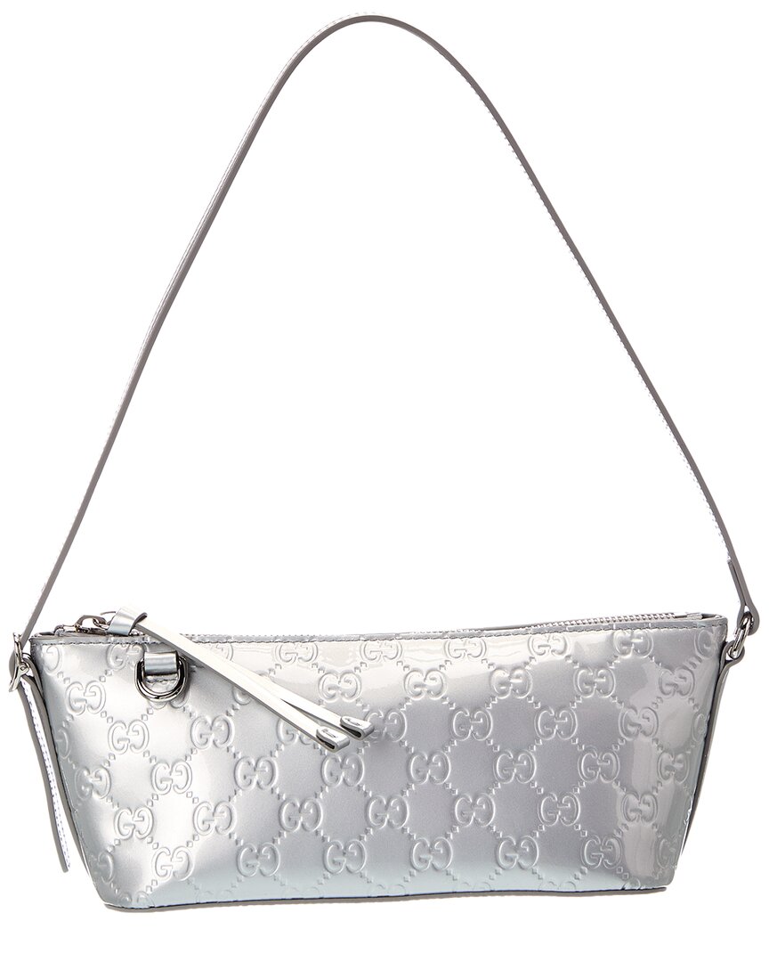 Gucci Gucci Gg Emblem Small Patent Shoulder Bag