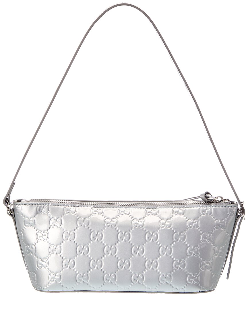 Gucci Gucci Gg Emblem Small Patent Shoulder Bag