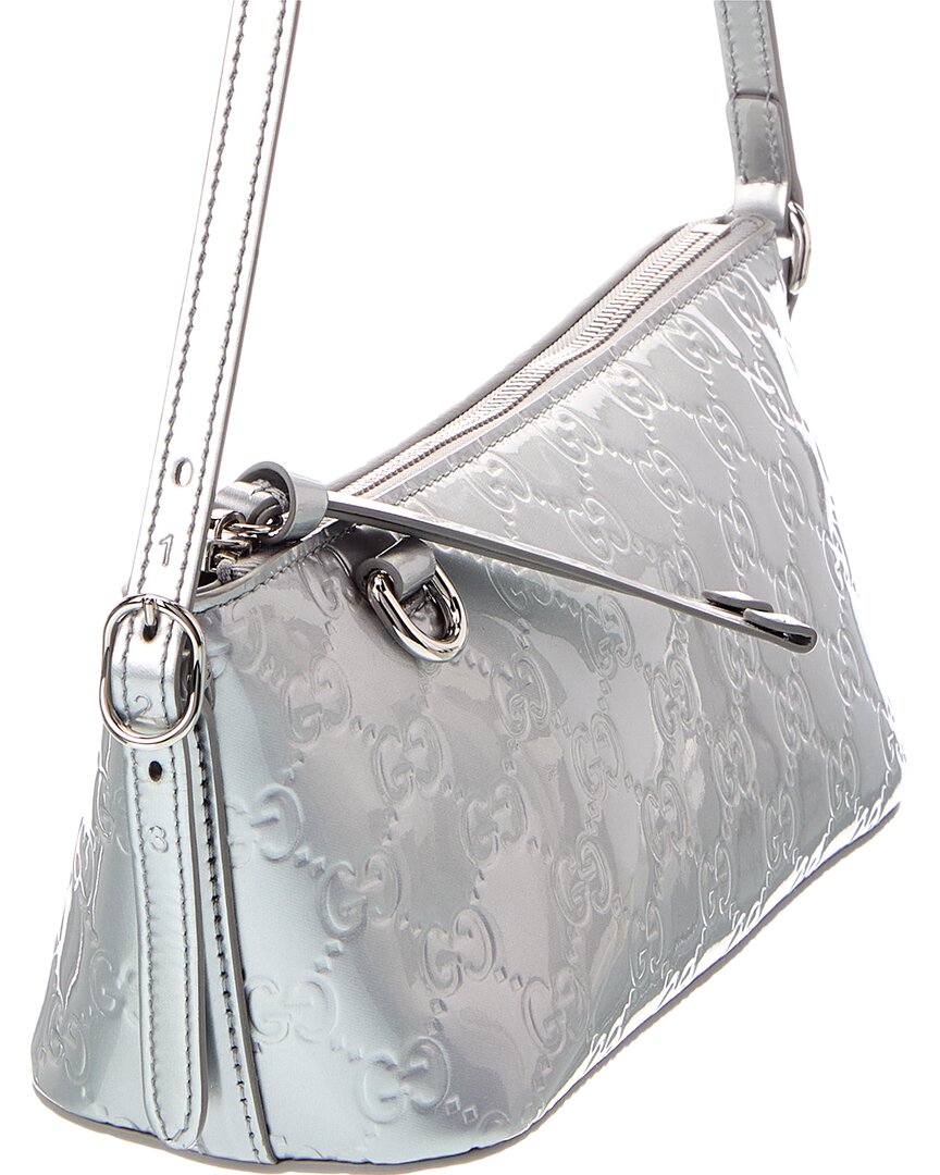 Gucci Gucci Gg Emblem Small Patent Shoulder Bag
