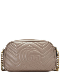 Gucci Gucci Pink Leather Gg Marmont Crossbody Bag Small (Authentic Pre-Loved)