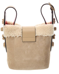 Christian Louboutin Christian Louboutin Suede, Sherpa & Leather Shoulder Bag