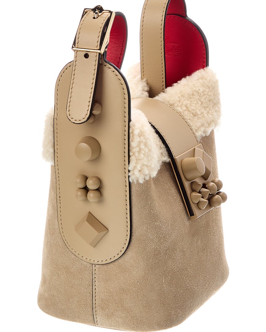 Christian Louboutin Christian Louboutin Suede, Sherpa & Leather Shoulder Bag