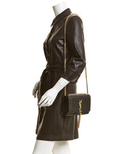 Saint Laurent Kate Tassel Small Croc-Embossed Leather Shoulder Bag