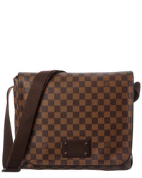 Louis Vuitton Louis Vuitton Brown Damier Ebene Coated Canvas Brooklyn Mm (Authentic Pre-Loved)