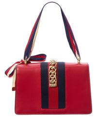 Gucci Gucci Hibiscus Calf Leather Small Sylvie Shoulder Bag (Authentic Pre-Loved)