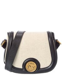 Chloé Chloé Horse Medal Canvas & Leather Shoulder Bag