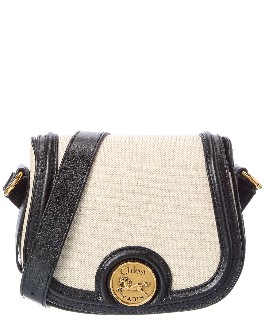 Chloé Chloé Horse Medal Canvas & Leather Shoulder Bag