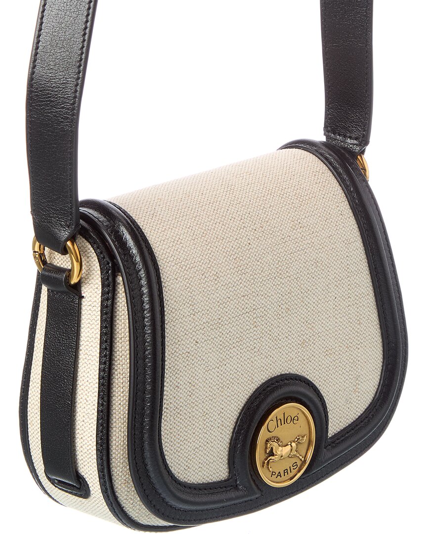 Chloé Chloé Horse Medal Canvas & Leather Shoulder Bag