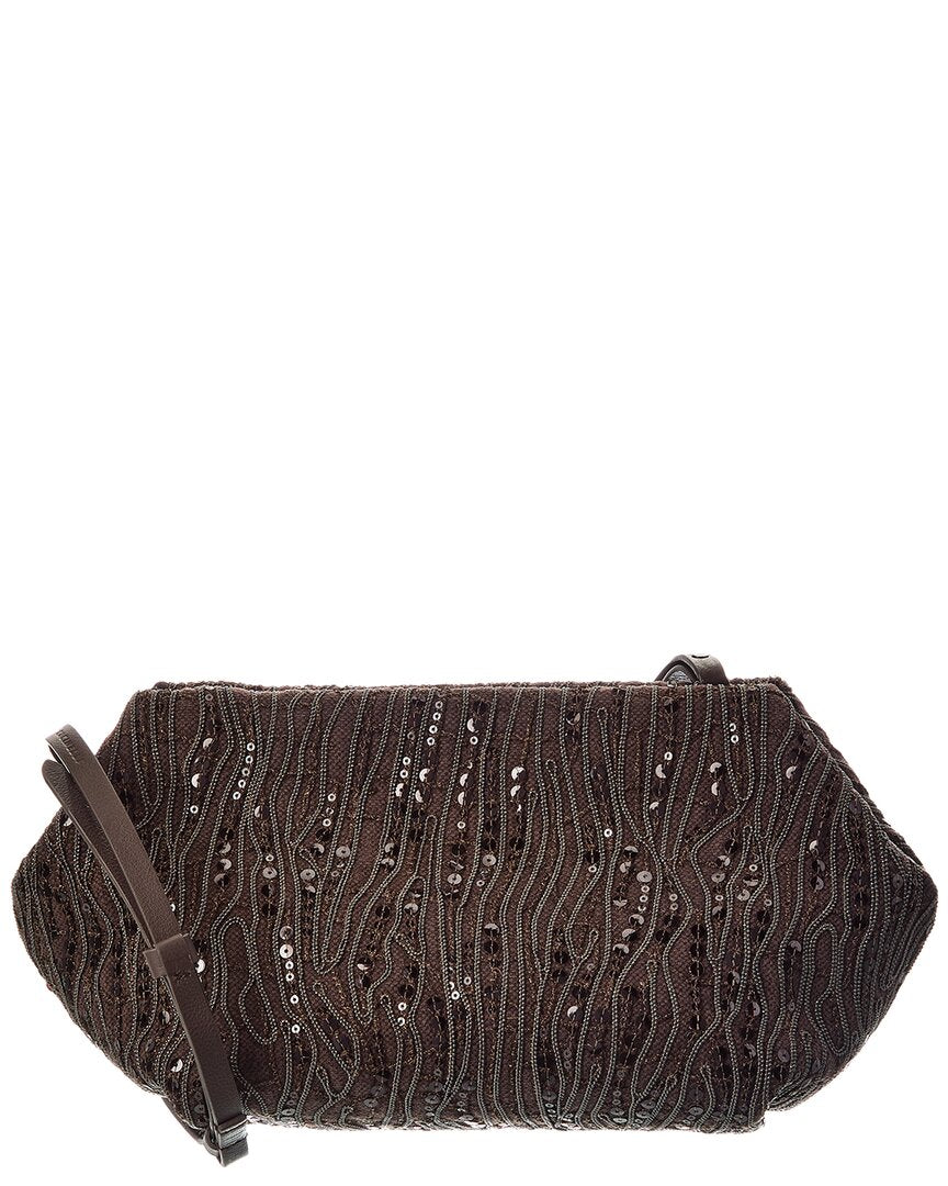 Brunello Cucinelli Brunello Cucinelli Canvas & Leather Shoulder Bag