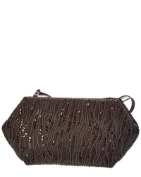 Brunello Cucinelli Brunello Cucinelli Canvas & Leather Shoulder Bag