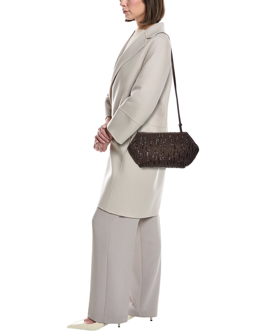Brunello Cucinelli Brunello Cucinelli Canvas & Leather Shoulder Bag