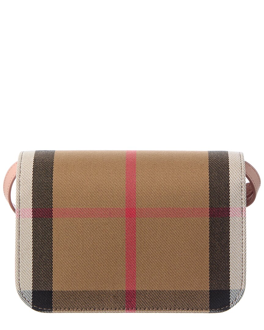 Burberry Burberry Check Cotton & Leather Shoulder Bag