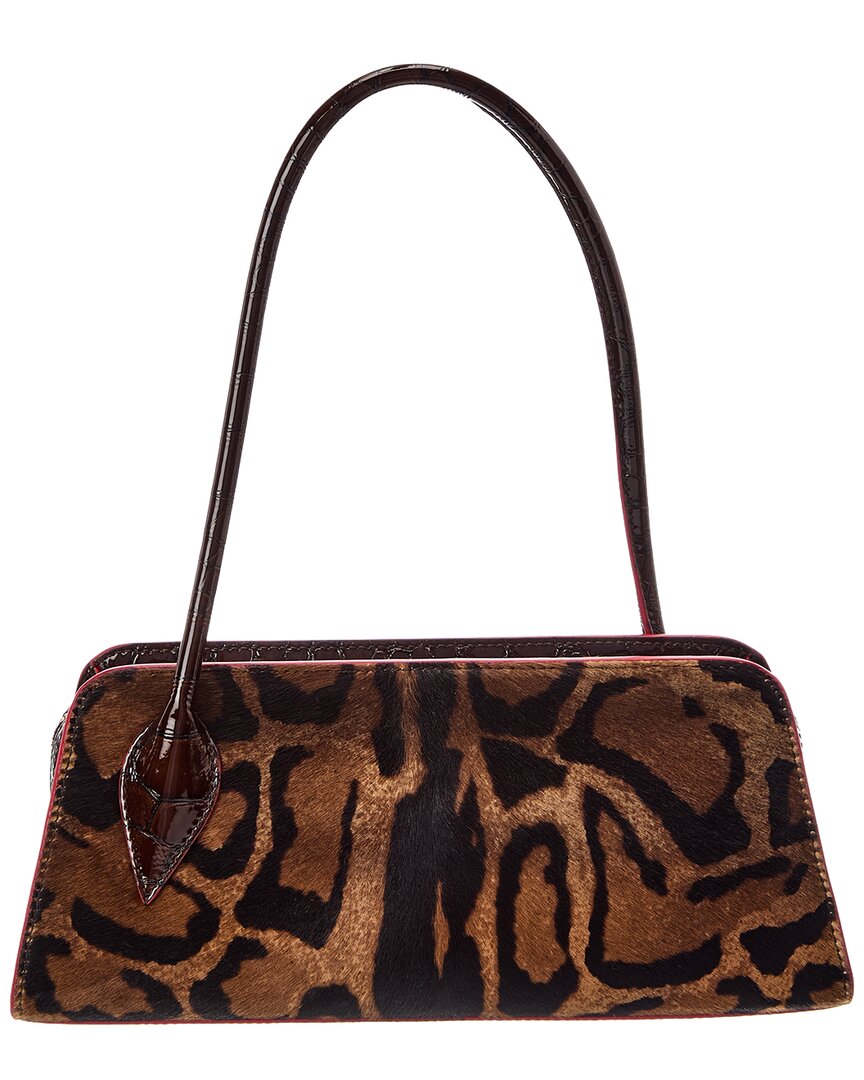 Christian Louboutin Christian Louboutin Haircalf & Patent Shoulder Bag