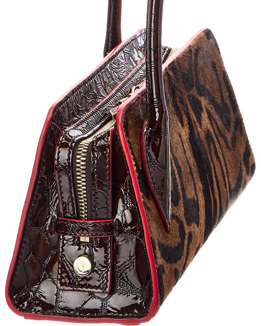 Christian Louboutin Christian Louboutin Haircalf & Patent Shoulder Bag