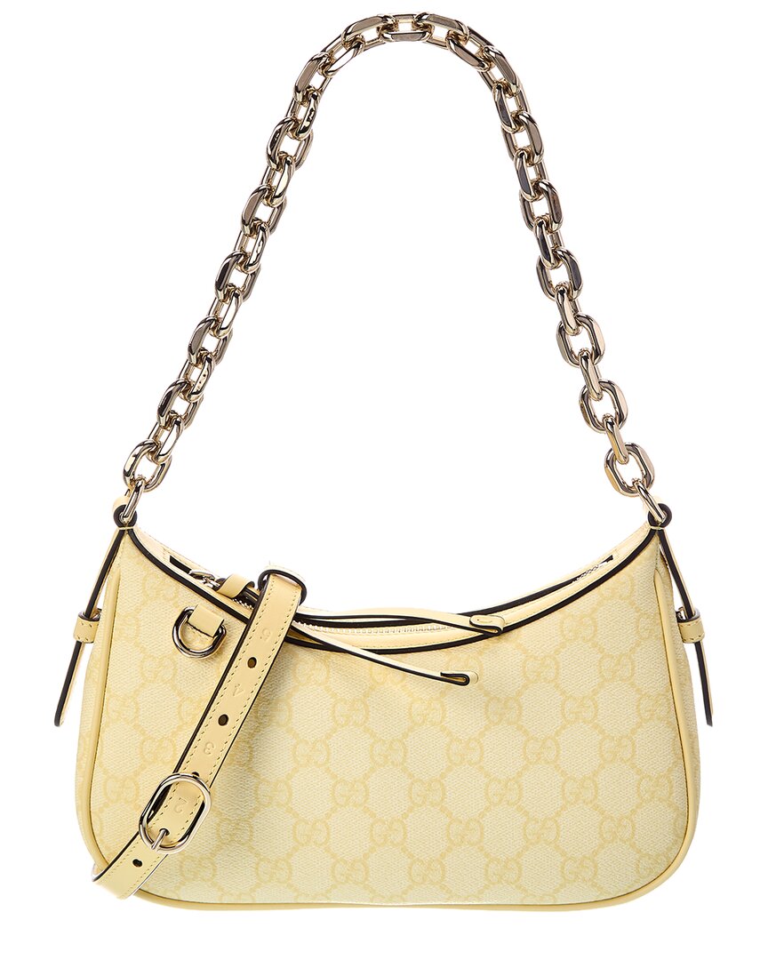 Gucci Gucci Gg Emblem Small Gg Supreme Canvas & Leather Shoulder Bag
