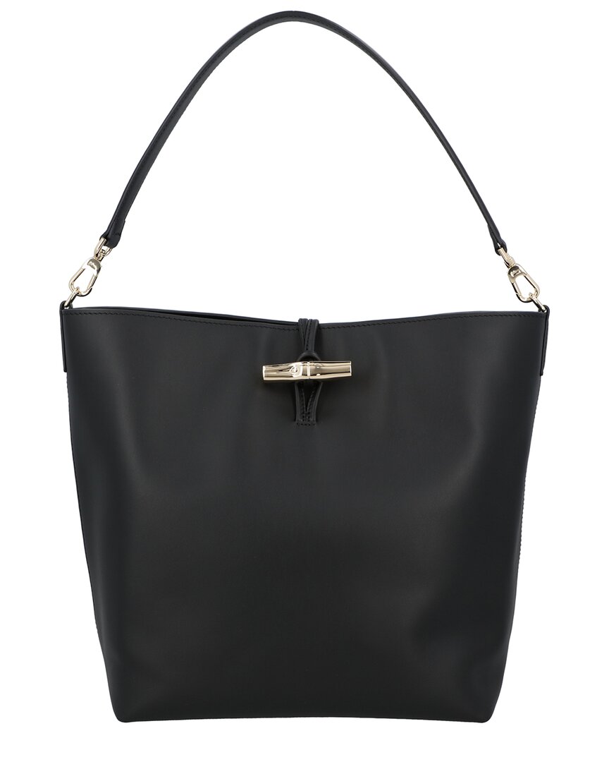 Longchamp Le Roseau Medium Leather Hobo Bag