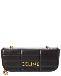 Celine Monochrome Quilted Leather Shoulder Bag Black ONE SIZE
