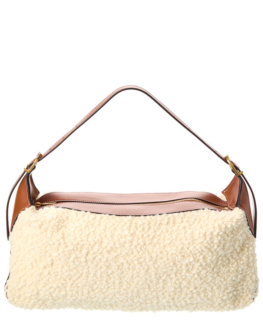 Celine Triomphe Boucle & Leather Shoulder Bag