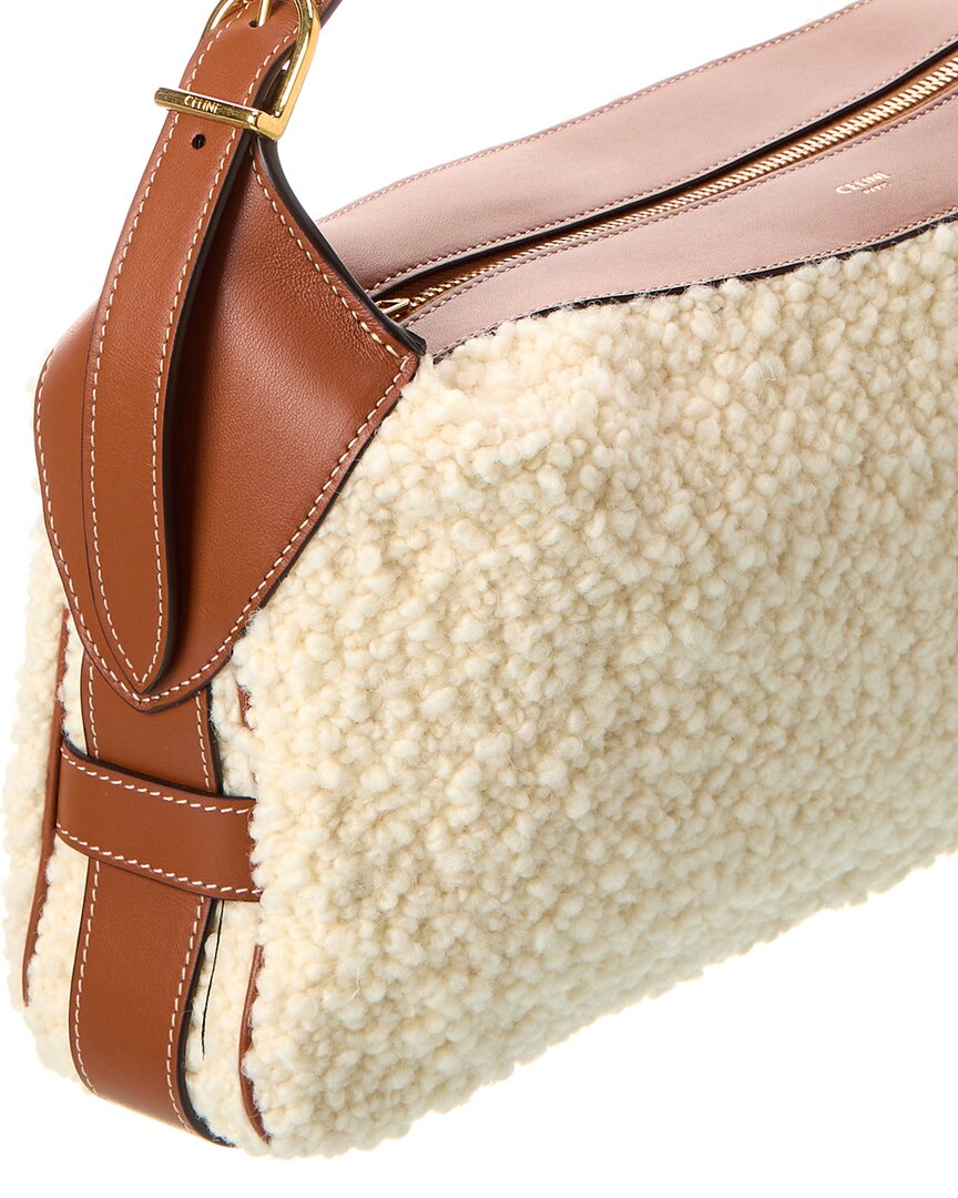 Celine Triomphe Boucle & Leather Shoulder Bag