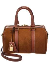 CELINE Celine Boston Medium Suede & Leather Satchel