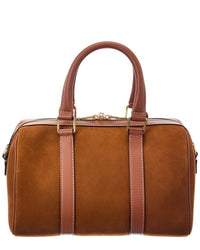 CELINE Celine Boston Medium Suede & Leather Satchel