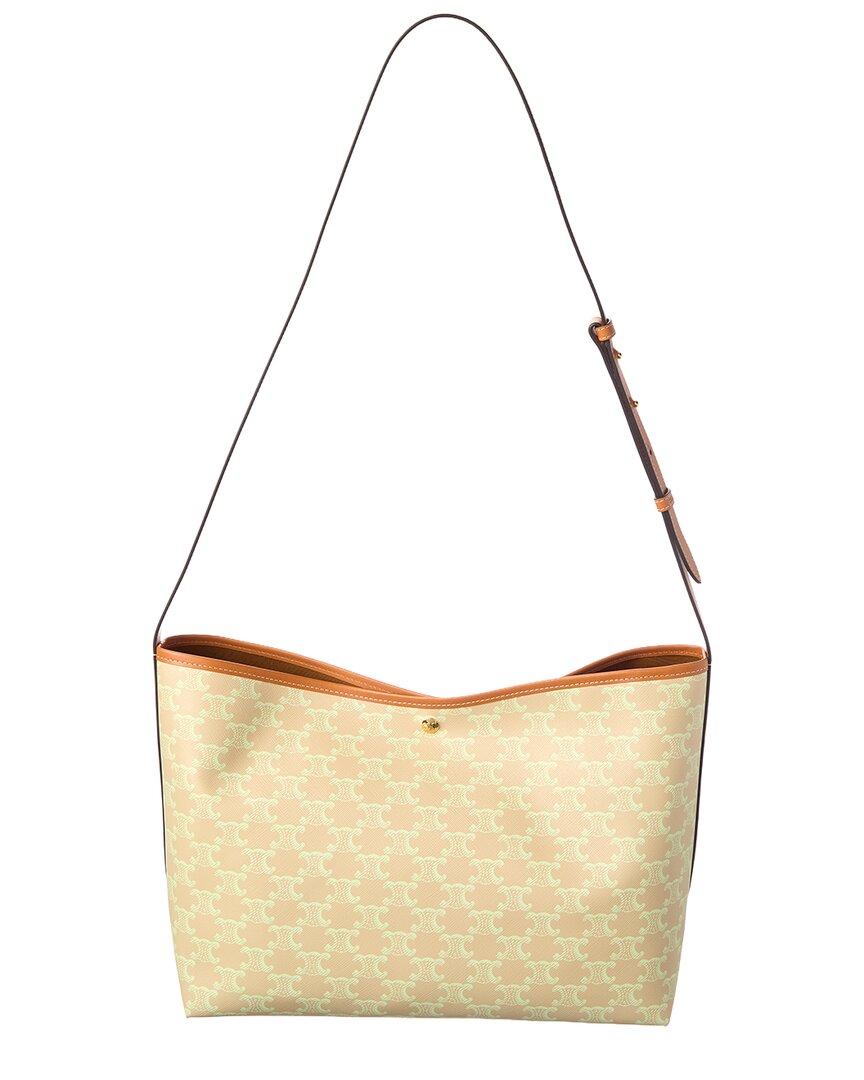 Celine Triomphe Canvas & Leather Shoulder Bag