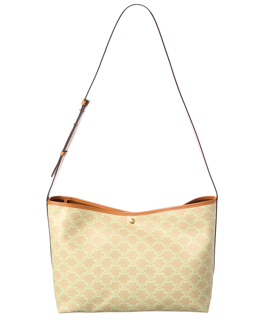 Celine Triomphe Canvas & Leather Shoulder Bag