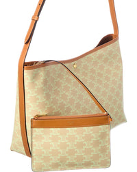 Celine Triomphe Canvas & Leather Shoulder Bag
