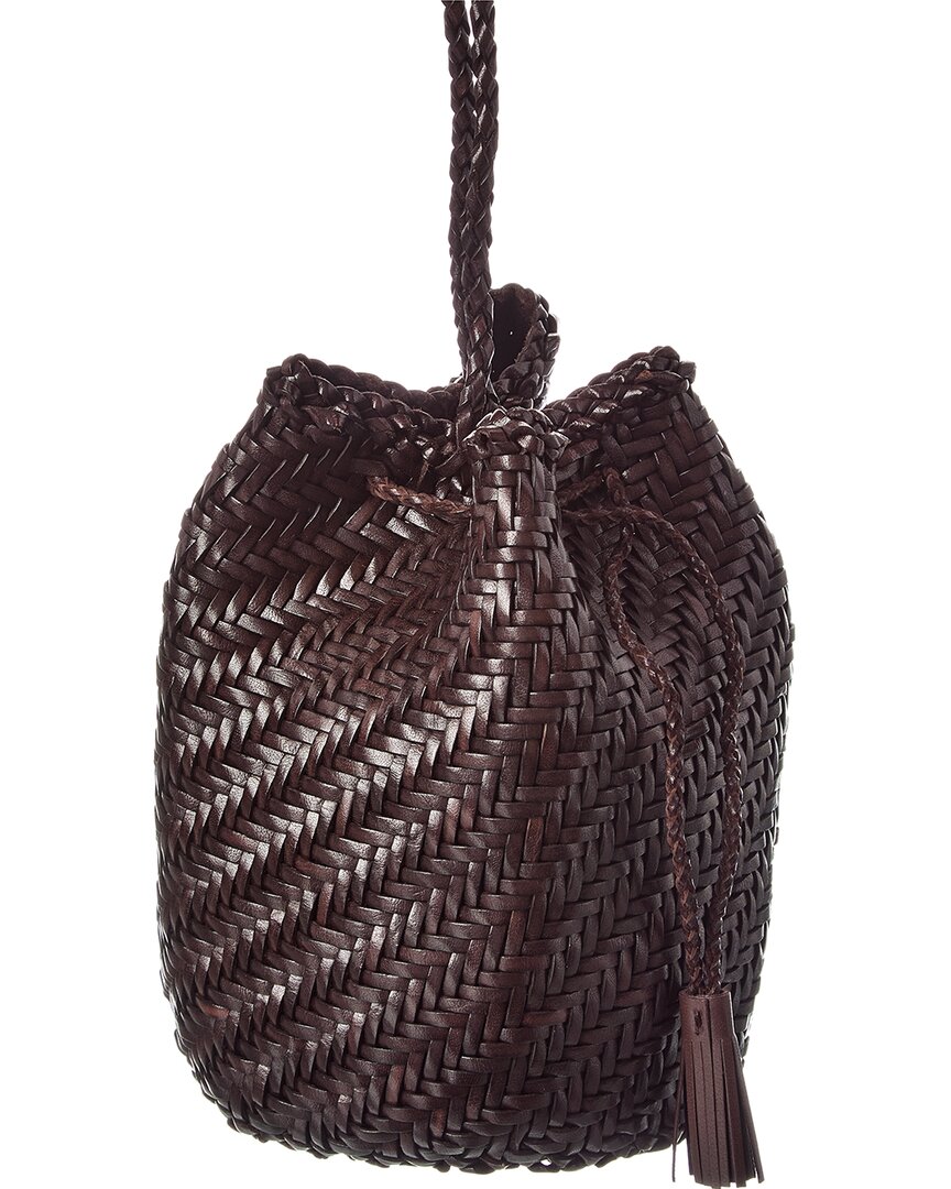 Dragon Diffusion Dragon Diffusion Pompom Double Jump Leather Bucket Bag