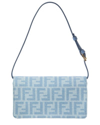 FENDI Fendi Baguette Ff Denim & Leather Wallet On Chain
